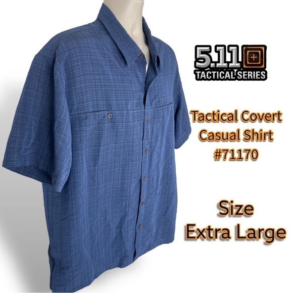 5.11 Tactical Men's Covert Blue, Short Sleeve, Shirt Style 71170 Sz Extra Large - Picture 1 of 16